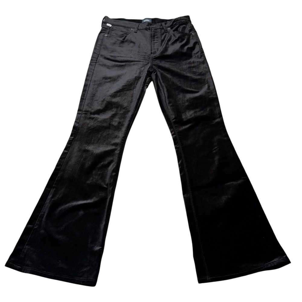 CITIZENS OF HUMANITY Lilah Velvet Pants Black Flare High Rise Women's Size 27
